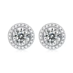 moissanite halo earrings