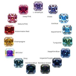 6MM 7MM 8MM 1 Carat 2 Carat 3 Carat Loose Colored Asscher Moissanites