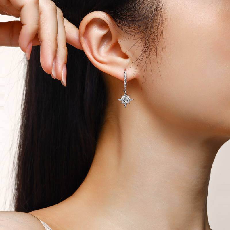 S925 Sterling Silver Popular Fashion Moissanite Drop Earrings For Women - Image 3
