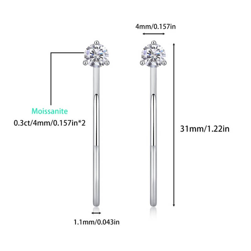 Fashion Popular S925 Sterling Silver Moissanite Earrings Hoop for Women - Image 2