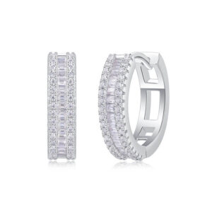 moissanite huggie hoop earrings